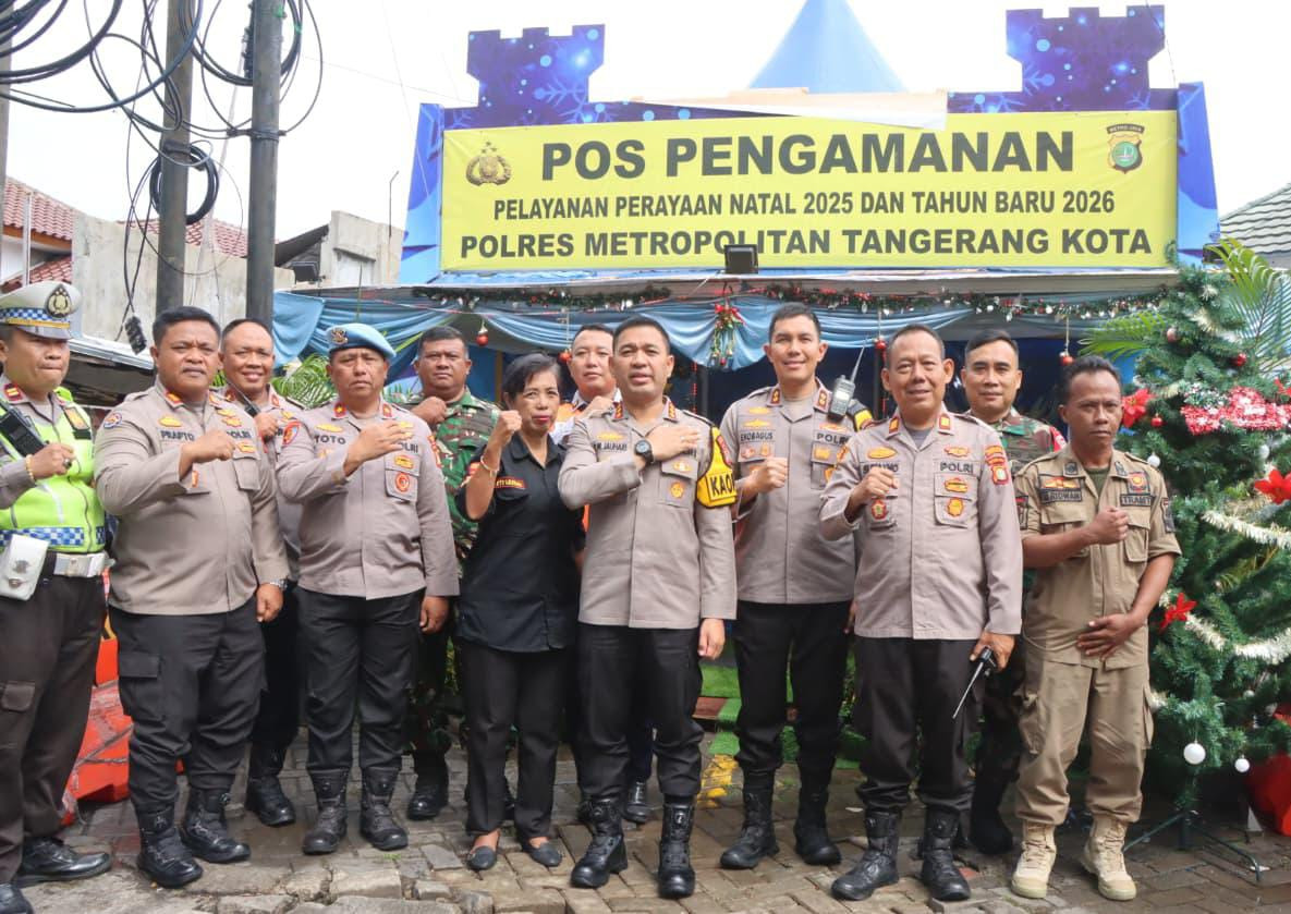 Pastikan Keamanan Natal dan Tahun Baru, Kapolres Metro Tangerang Kota Pimpin Pengecekan Pos Pam/Yan